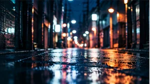 鬼門街KARMAの世界観をイメージした夜の街