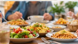 ハイヒールモモコ一家の団らんをイメージした食卓